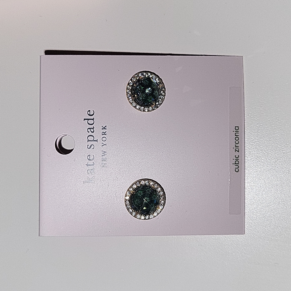 NWT Kate Spade bright ideas emerald cubic zirconia earrings